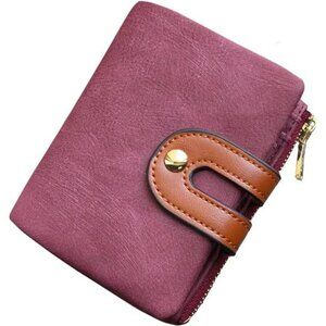 AOXONEL Womens Small Bifold Wallet Slim Leather Mini Wallet RFID Card Holder